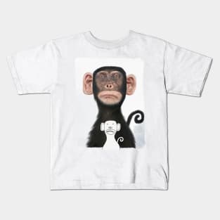 Disinterested Monkey with Drawing Kids T-Shirt